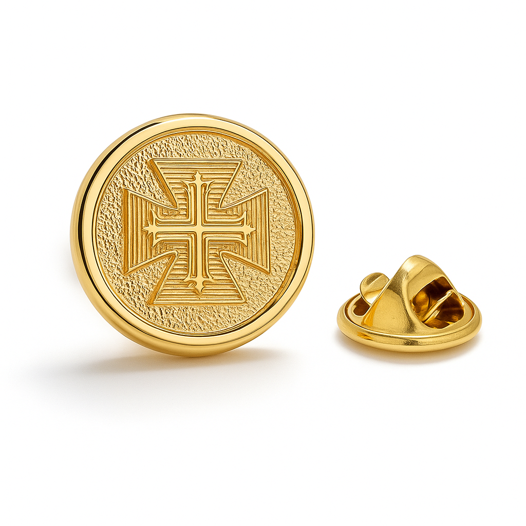 Bottoni Cross Gold Lapel Pin – A Timeless Symbol of Faith and Elegance Enamel Pin Backing