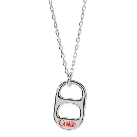 Diet Coke pull tab silver necklace – minimalist retro soda pendant
