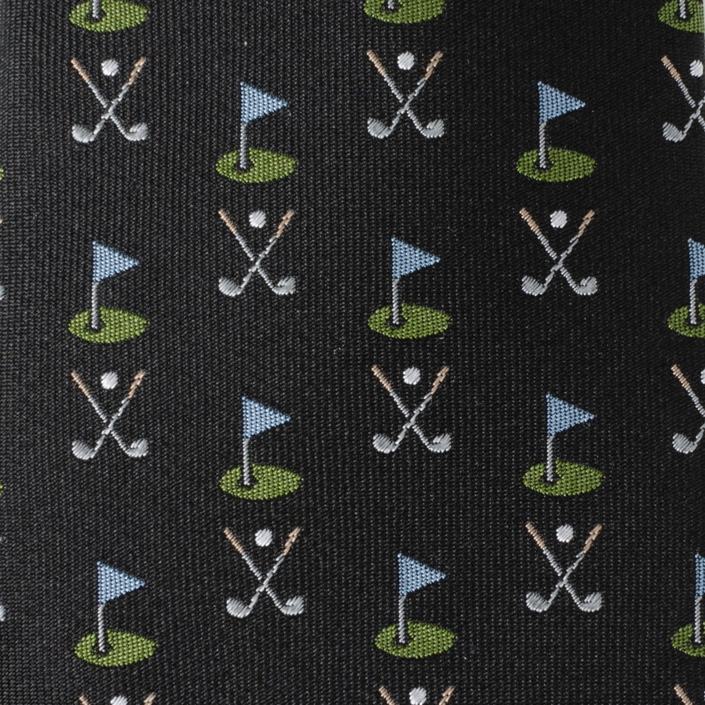 Golf Course Black Silk Men's Tie