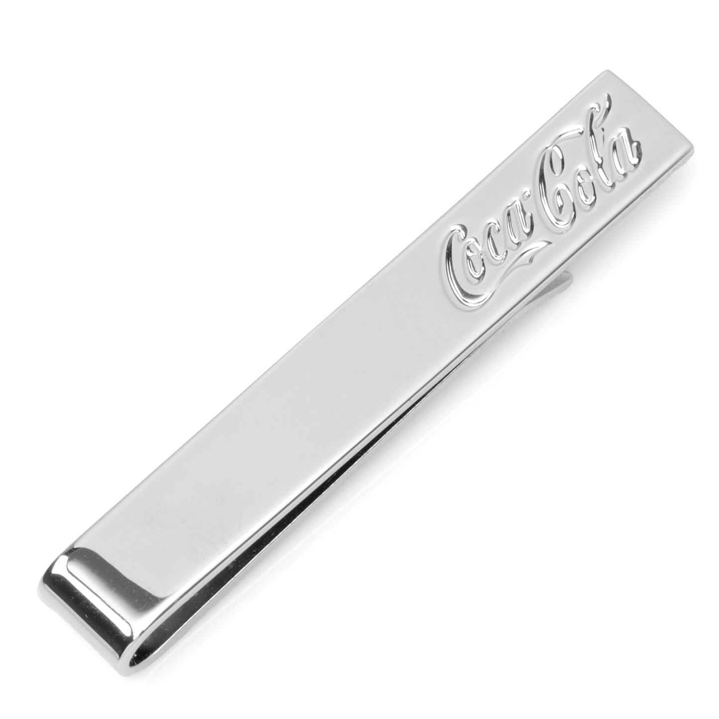 Silver bar with Coca-Cola logo on a white background