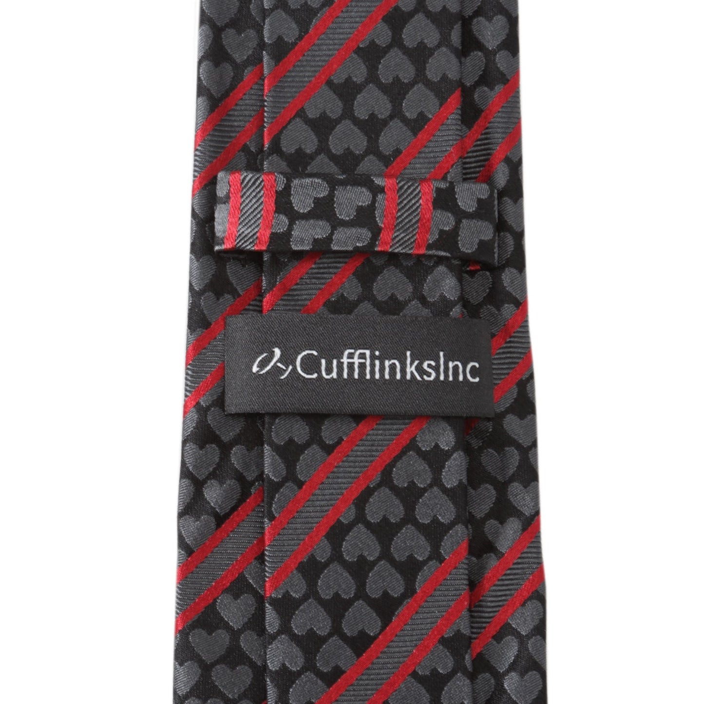 Black Heart Striped Men's Tie