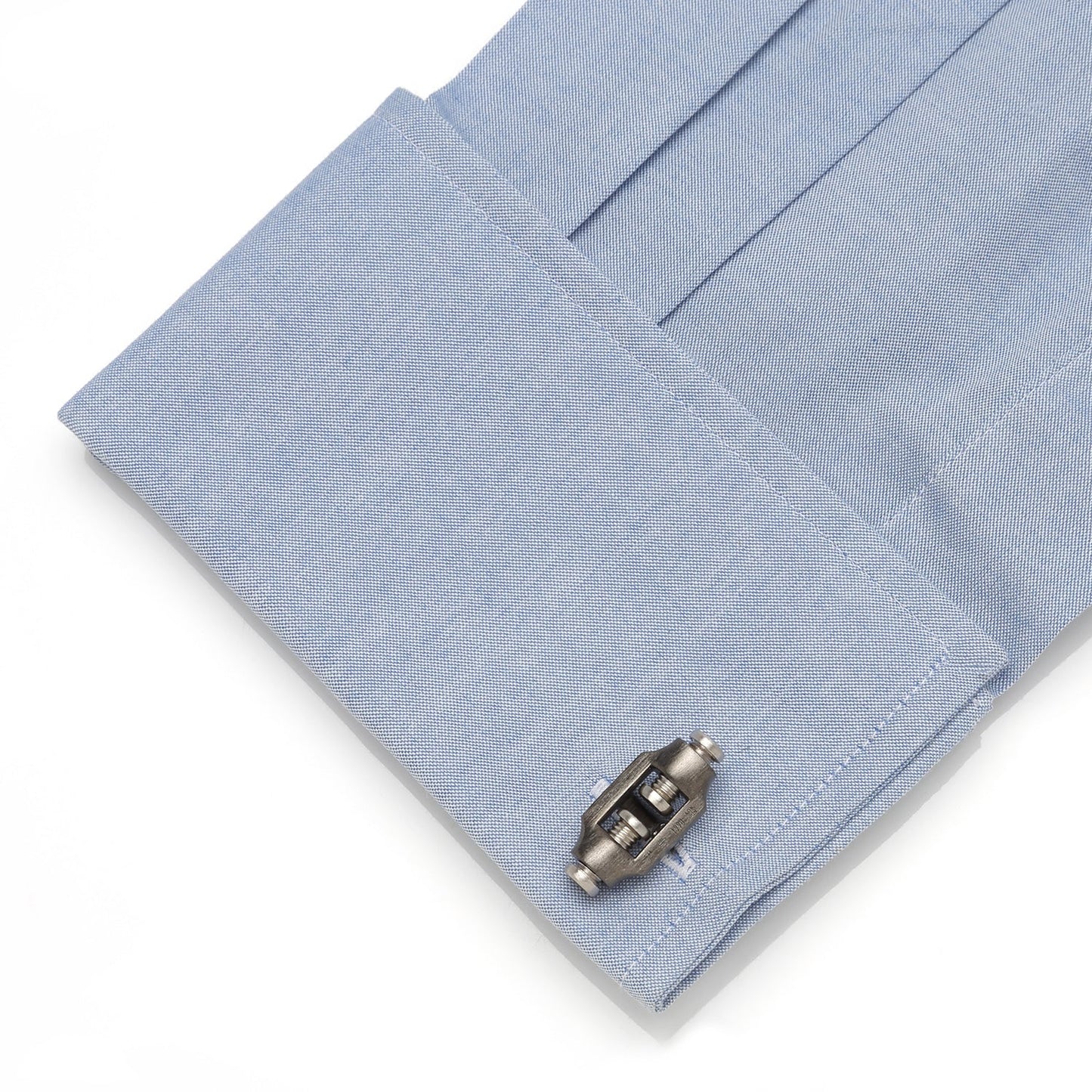 Double Bolt Silver Cufflinks in Black Rhodium