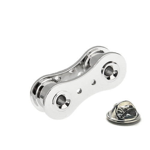 Bike chain link lapel pin for cyclists and bike mechanics