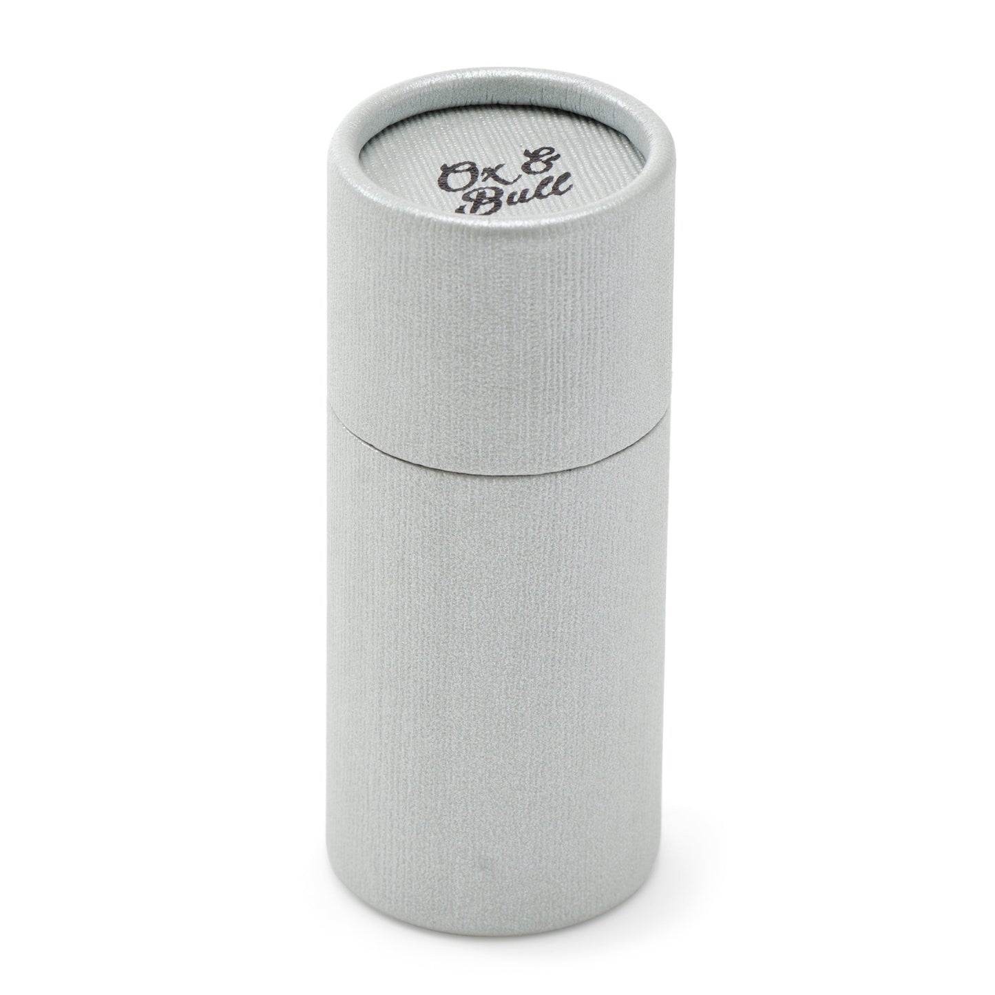 Gray cylindrical container with 'Ox & Bull' branding on a white background