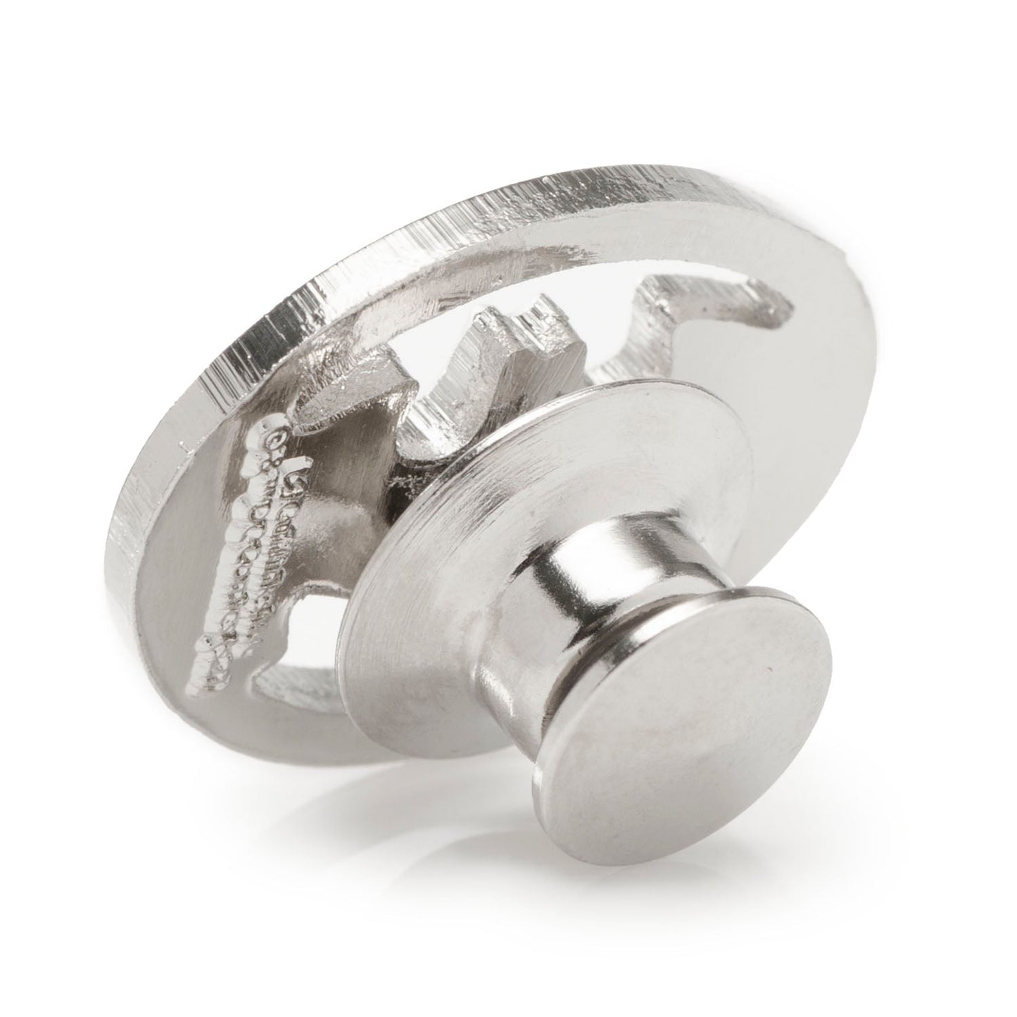 Metallic knob on a white background