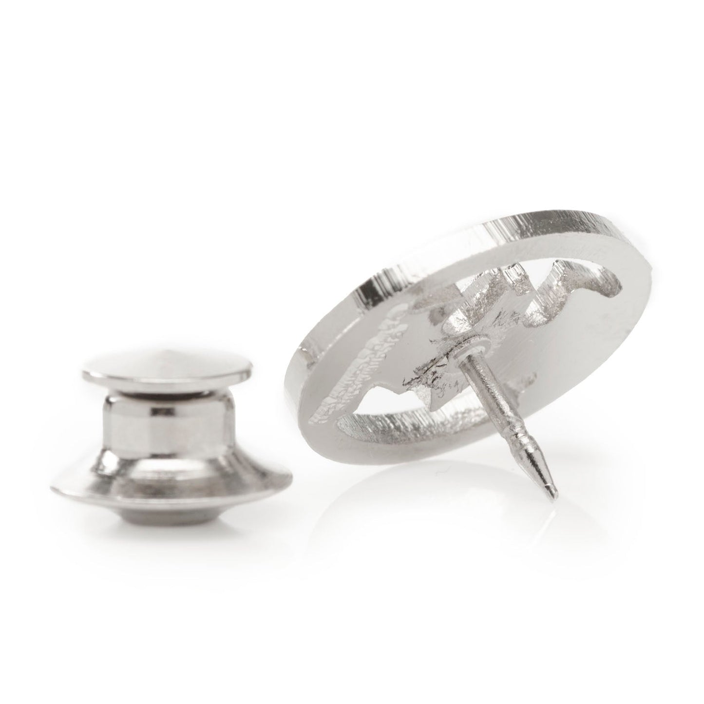 Silver ring with a unique design on a white background