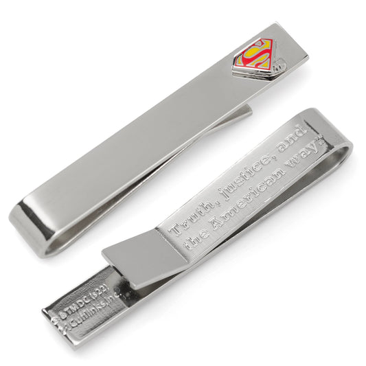DC Superman Hidden Message Silver Tie Bar