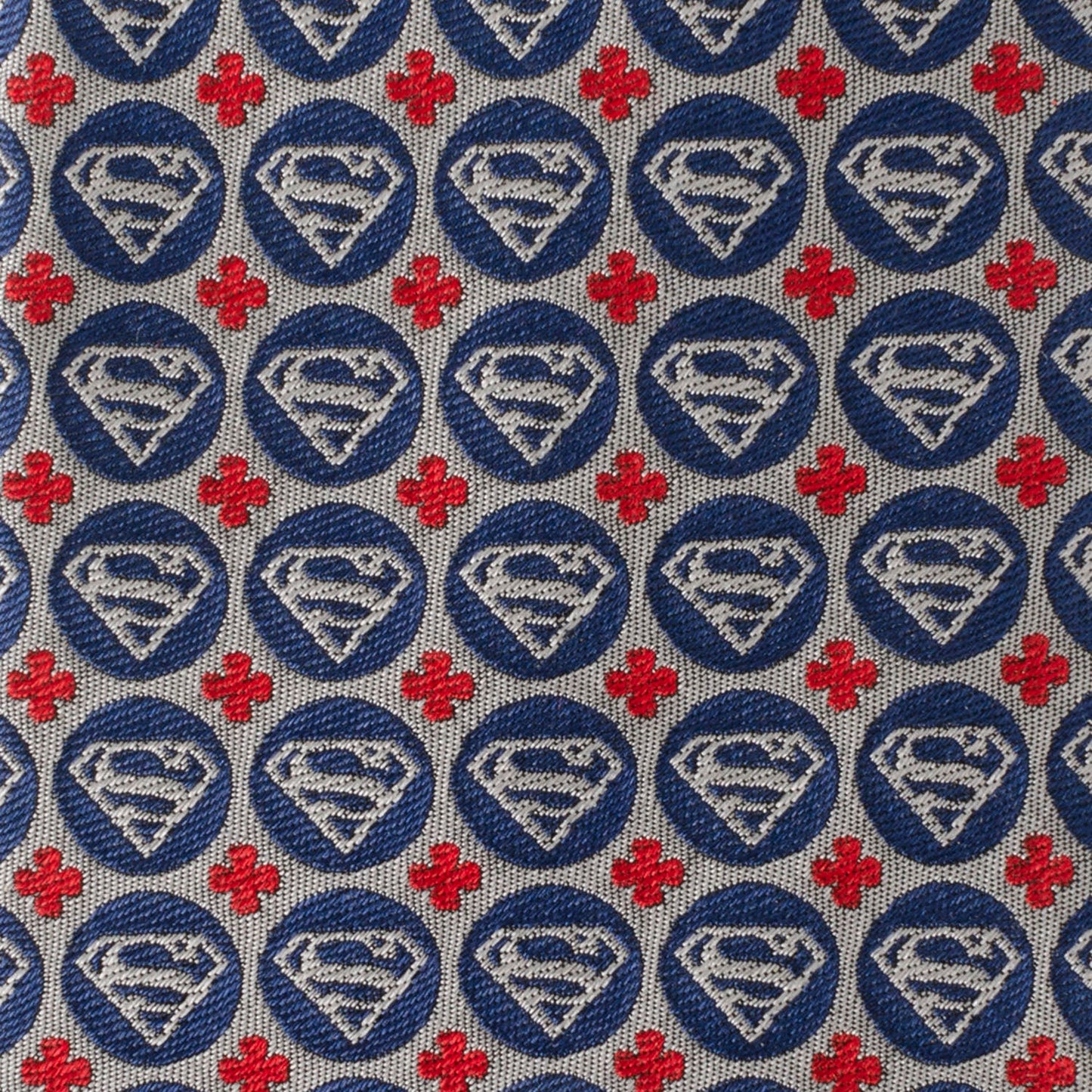 DC Superman Shield Motif Gray Men's Tie