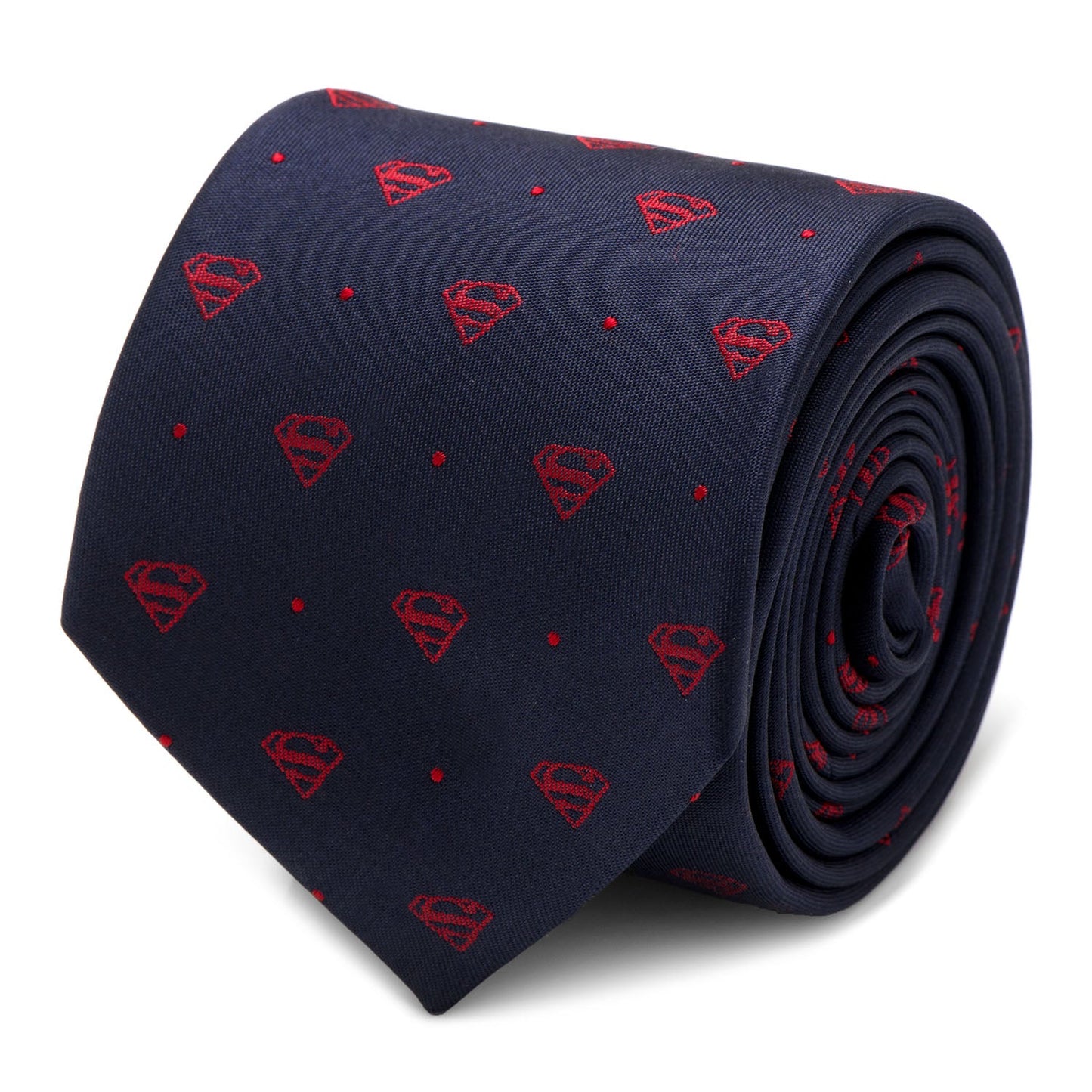DC Superman Shield Navy and Red Dot Tie