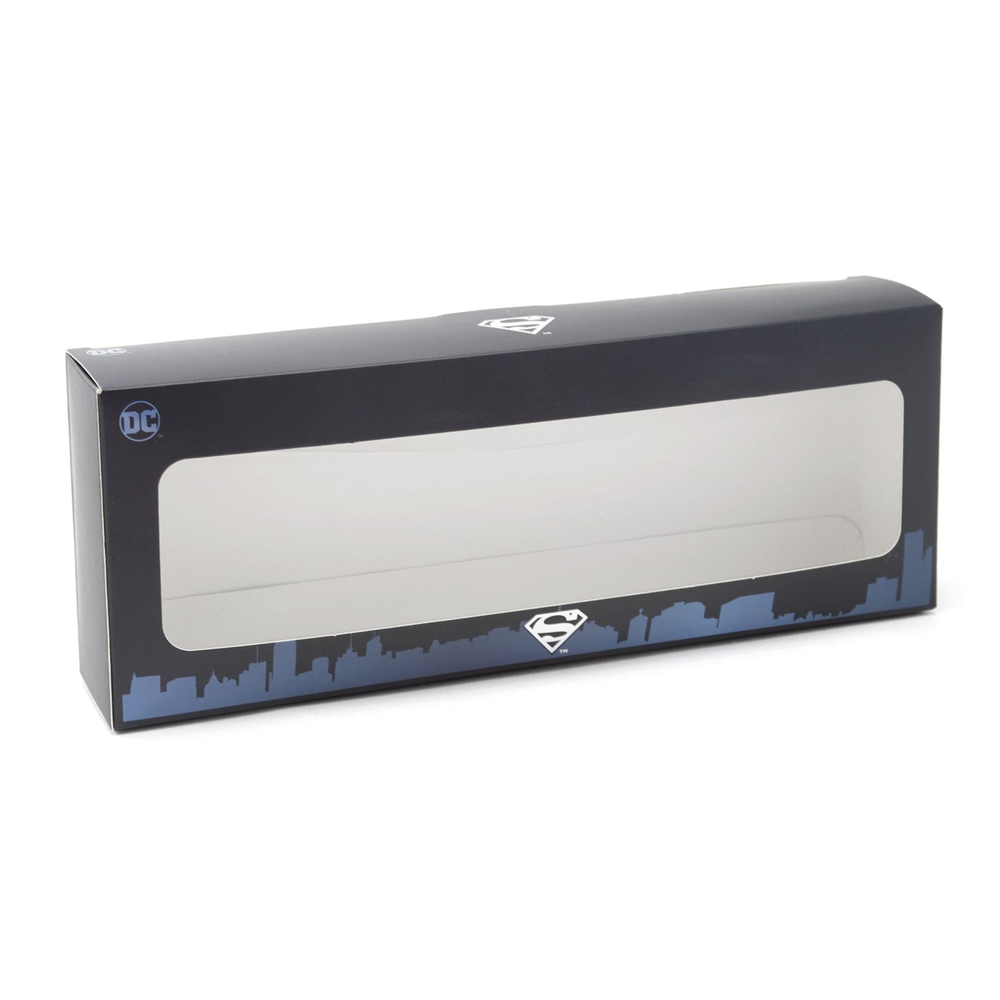 Box with DC and Superman logos on a white background