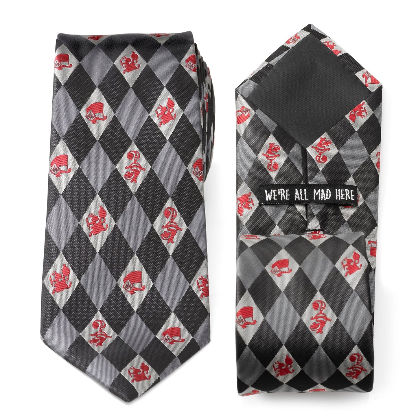 Disney Alice in Wonderland Gray Men's Tie