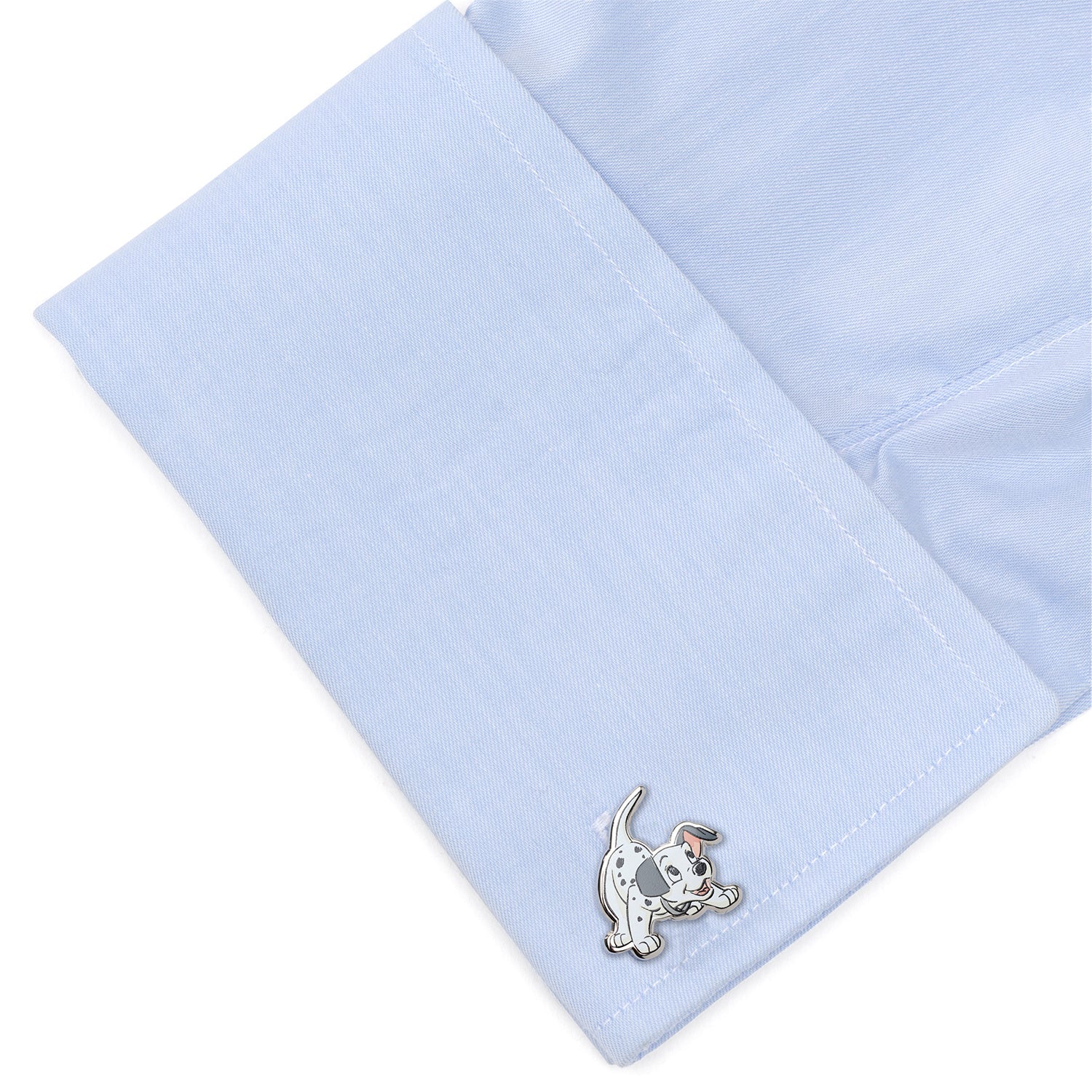 Disney 101 Dalmatians Cufflinks featuring two playful puppy designs from the 1961 animated classic, silver tone with enamel details, officially licensed by Disney.