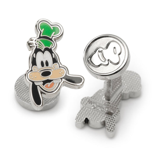 Cufflinks with cartoon character design on a white background