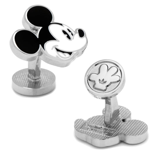 Mickey Mouse-themed cufflinks on a white background