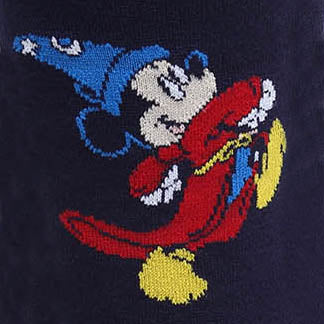 Disney Fantasia Mickey Mouse Navy Socks and Blue Lapel Pin Gift Set