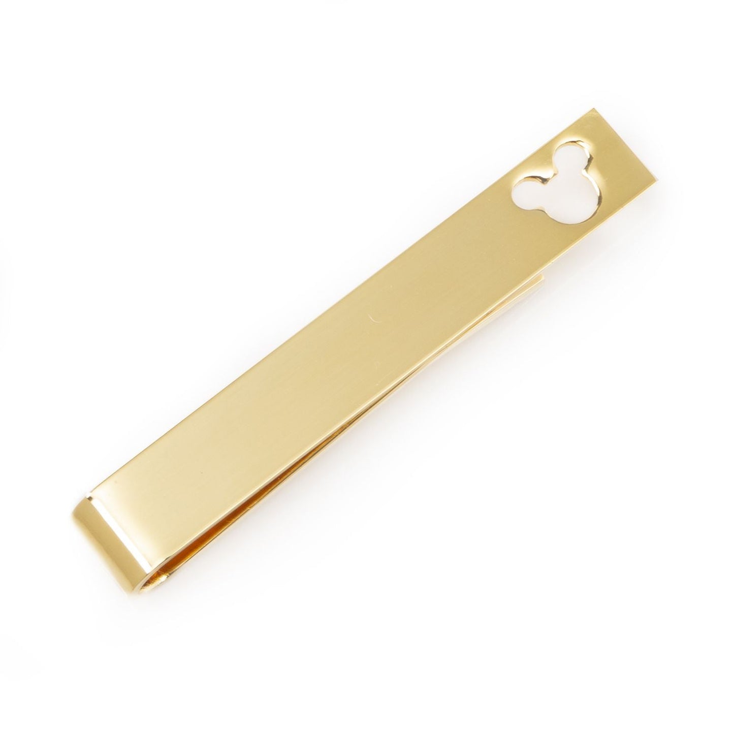 Gold bar with mickey mouse cutout on a white background