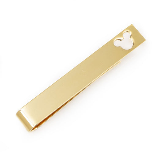 Gold bar with mickey mouse cutout on a white background