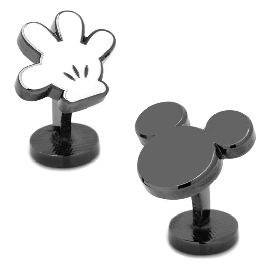 Mickey Mouse-themed cufflinks on a white background
