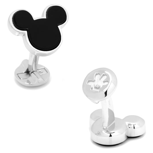 Cufflinks with Mickey Mouse design on a white background