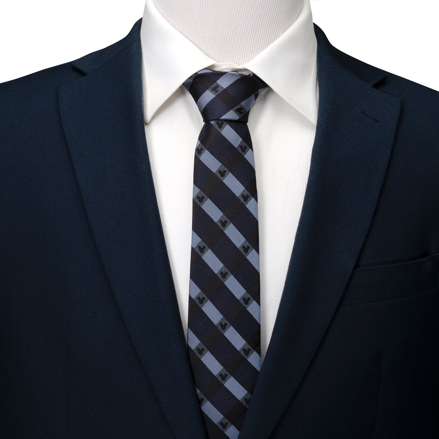 Disney Mickey Mouse Blue Plaid  Tie