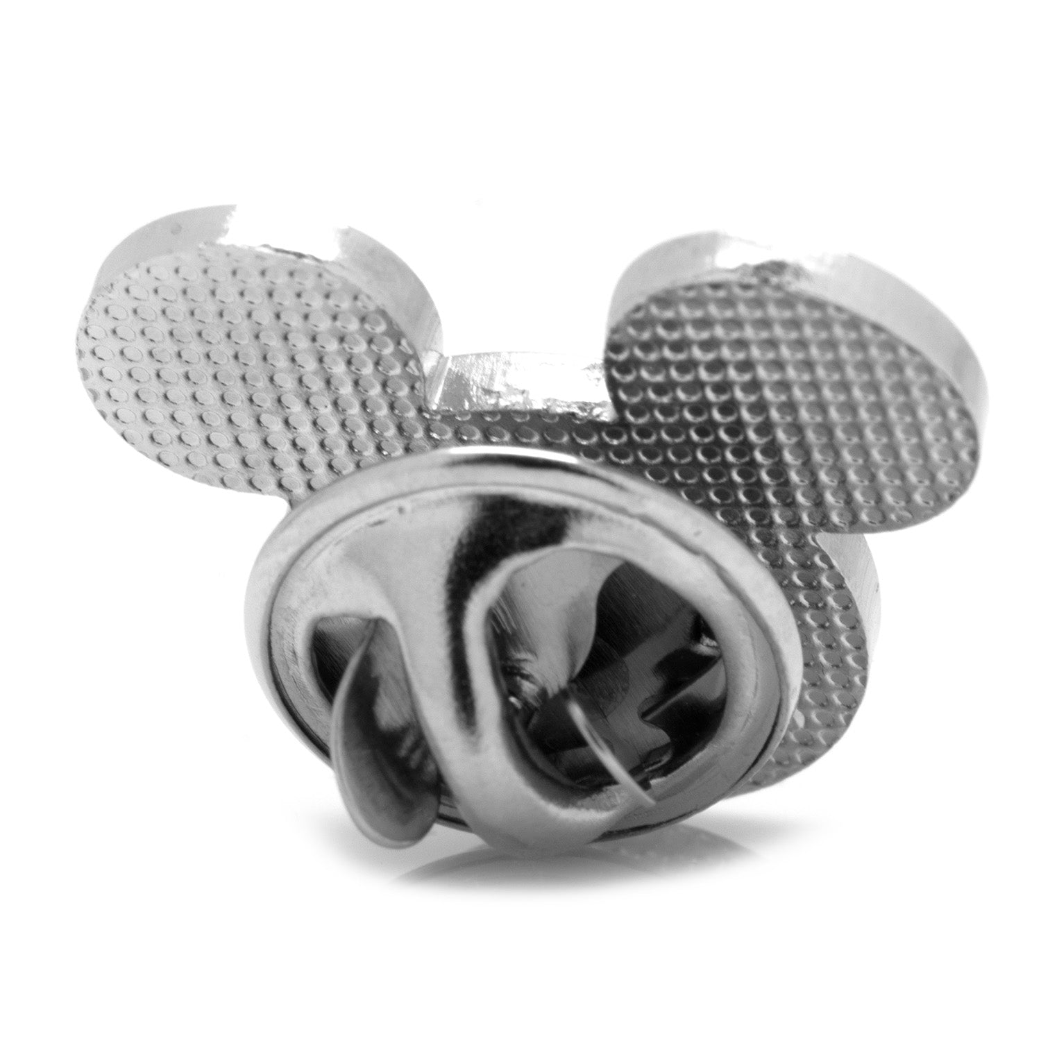 Metallic Mickey Mouse ear pin on a white background