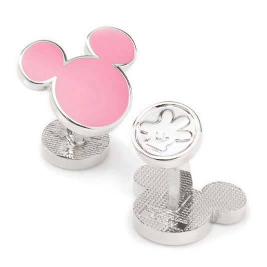Disney Mickey Mouse Silhouette Pink Cufflinks