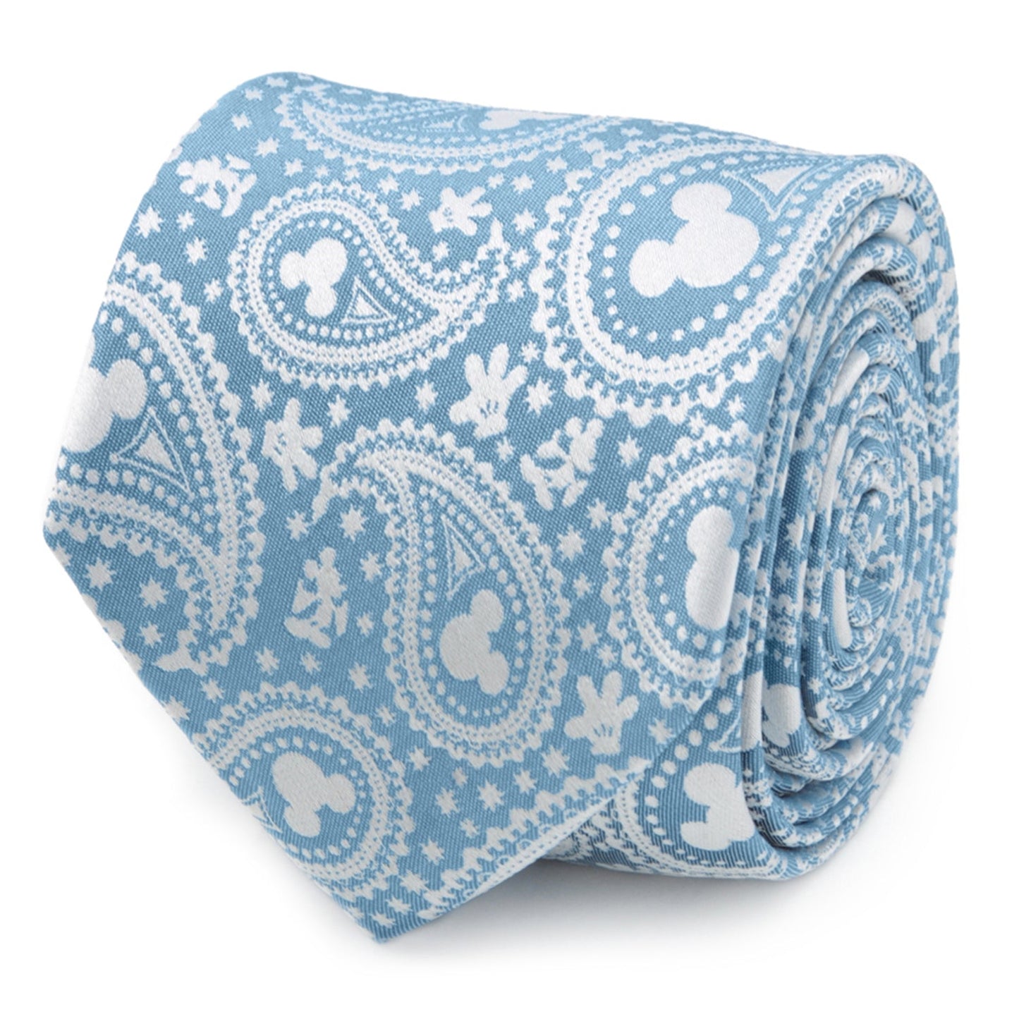 Disney Mickey Mouse Teal Paisley Necktie and Pocket Square Gift Set