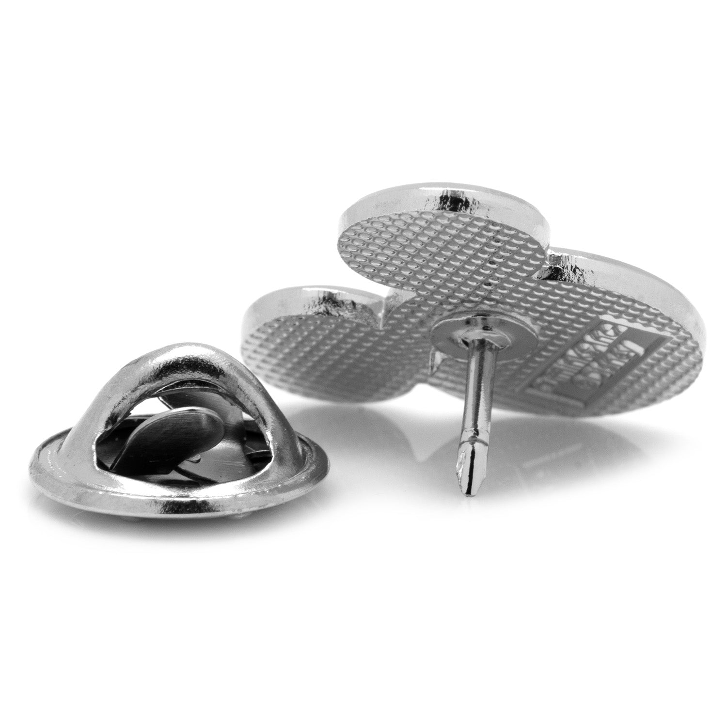 Silver heart-shaped earrings on a white background