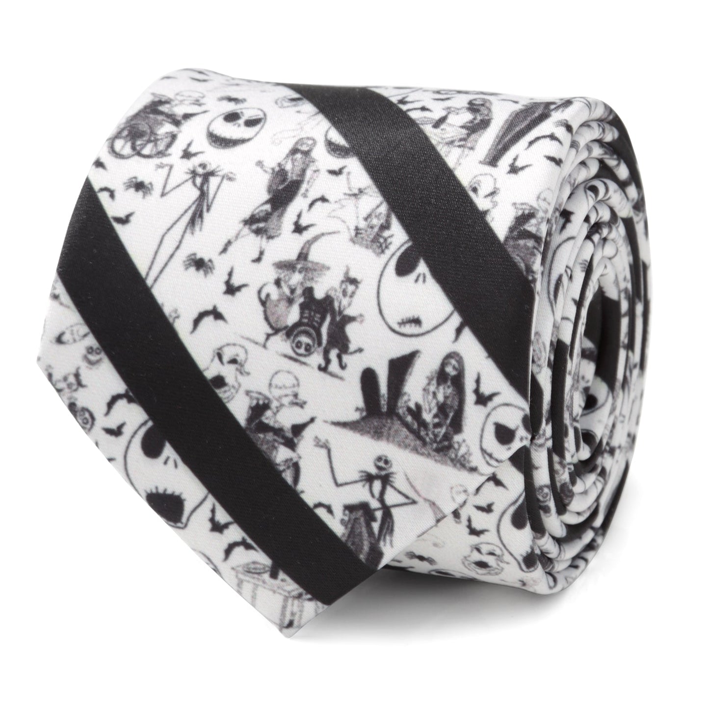 Disney The Nightmare Before Christmas Striped Black Men's Tie