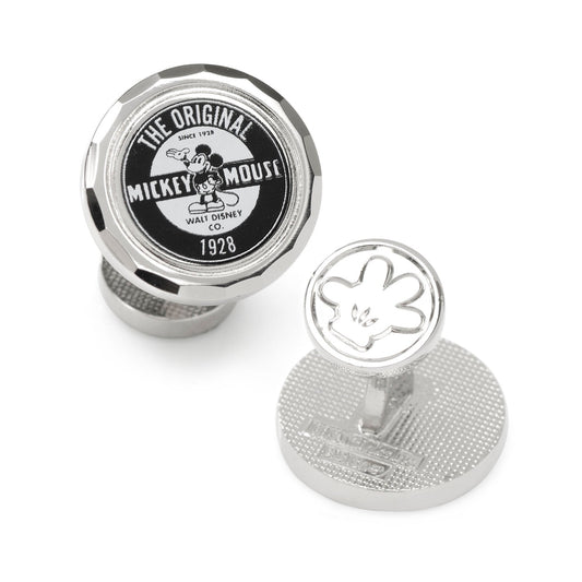 Mickey Mouse cufflinks with 'The Original Mickey Mouse' text on a white background