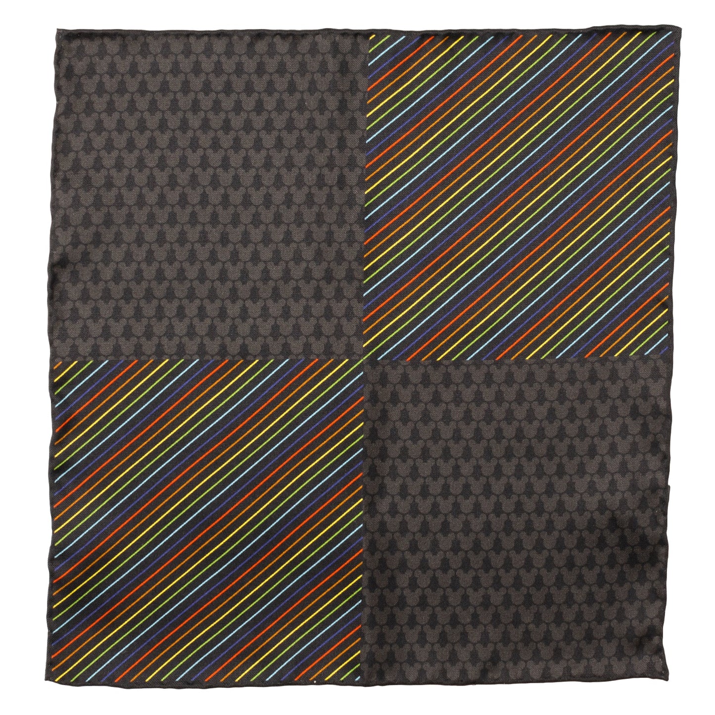 Disney Mickey Mouse Silhouette Rainbow Pocket Square