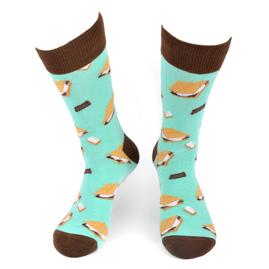 S'mores Socks Funny Mens Socks S'mores Lovers Novelty Socks Crazy Socks Camping Socks Outdoor Lovers Gift Crazy Socks Campfire Fun