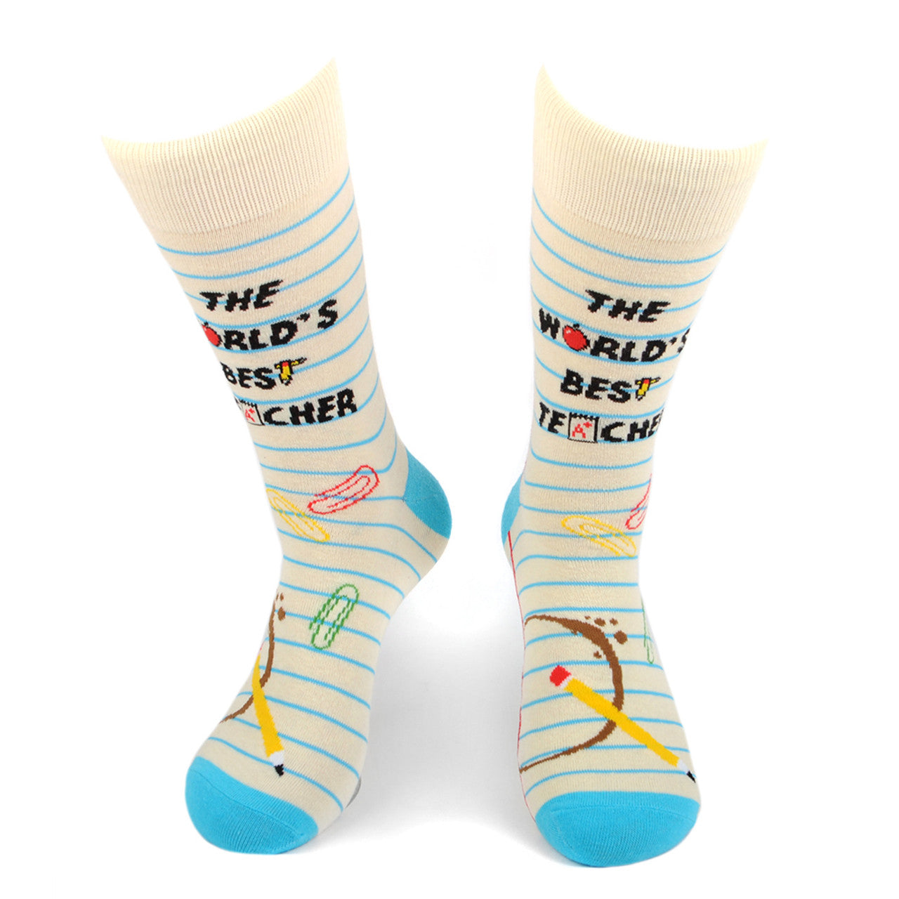 Men's The World's Best Teacher Novelty Sock Funny Socks Teacher Gifts Cool Socks Funny Teacher Appreciation Week