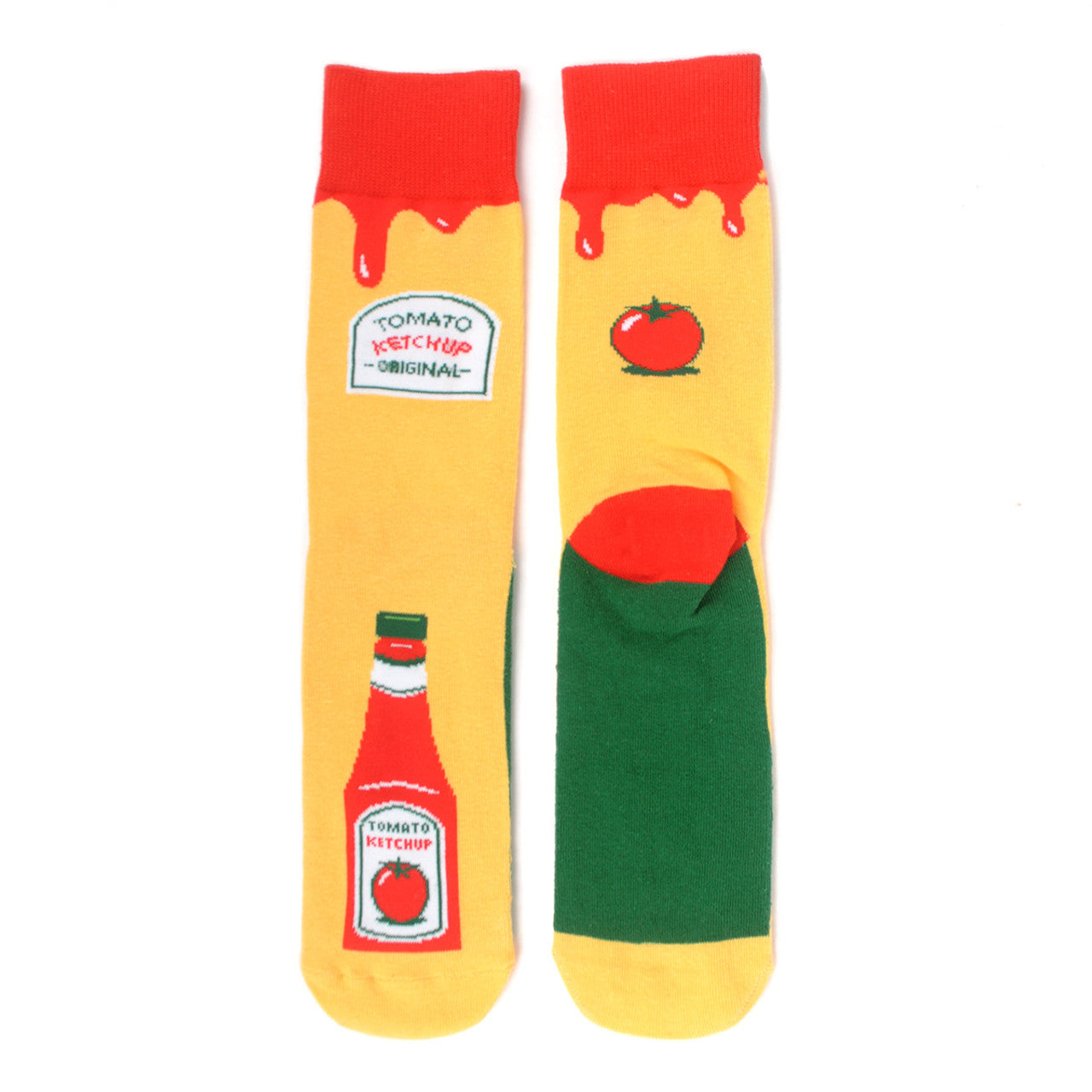 Ketchup Lover Socks Novelty Sock Funny Socks Tomato Ketchup Food Theme Socks Fun Gifts Mens Socks Funny Groomsmen Socks Summertime Food