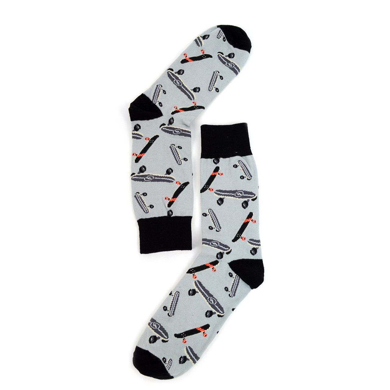 Funny Socks Skateboard Men's Skateboarding Novelty Socks Grey and Black Skateboard Lovers Everywhere Dad Gifts