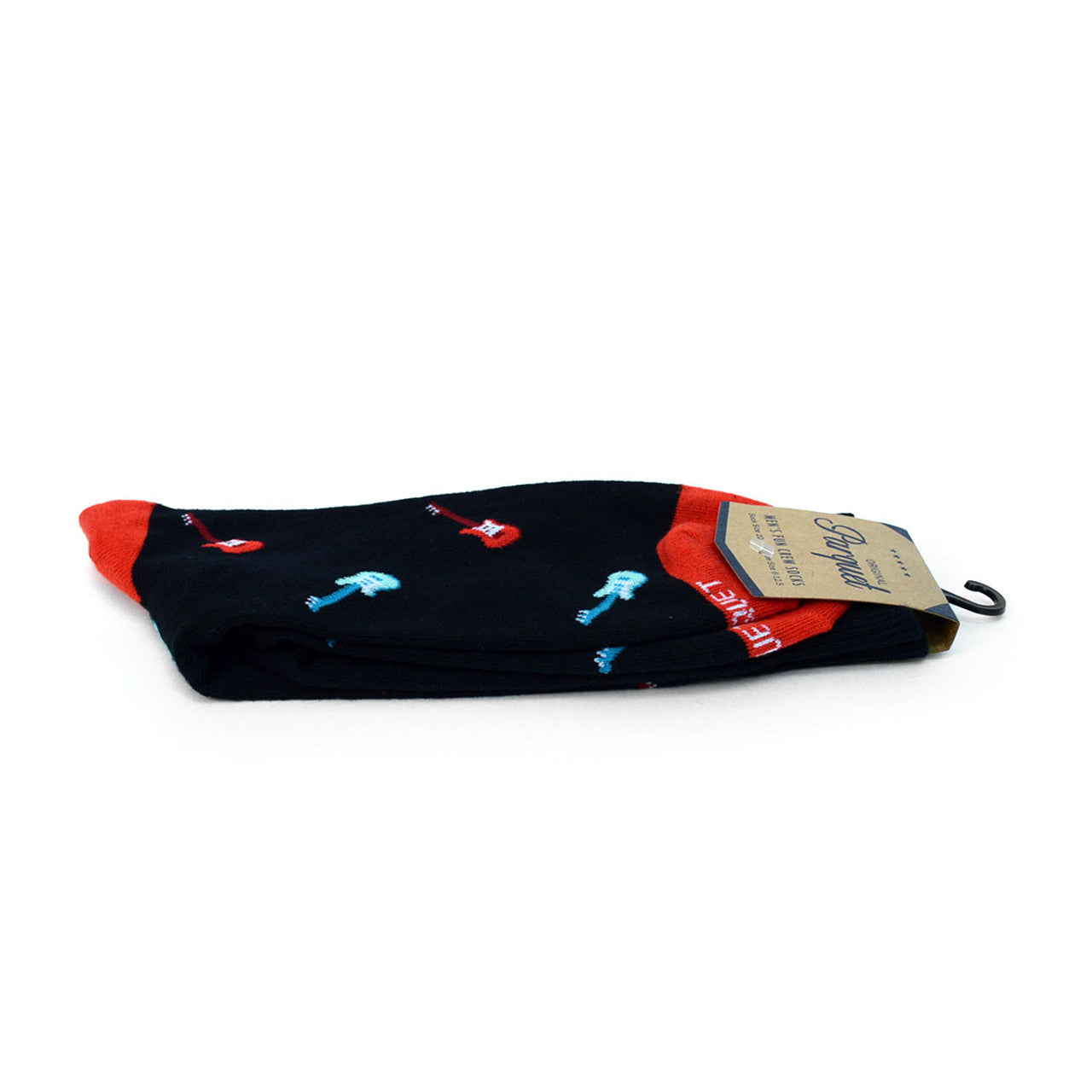 Guitars Socks Funny Mens Socks Great Gift for Rock Band Musician Novelty Socks Black and Red Fun Socks Groomsmen Socks