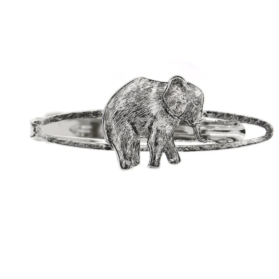 Men's Tie Clip Silver Elephant Tie Bar Clip