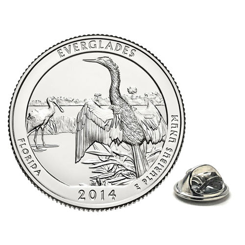 Everglades National Park Coin Lapel Pin Uncirculated U.S. Quarter 2014 Tie Pin