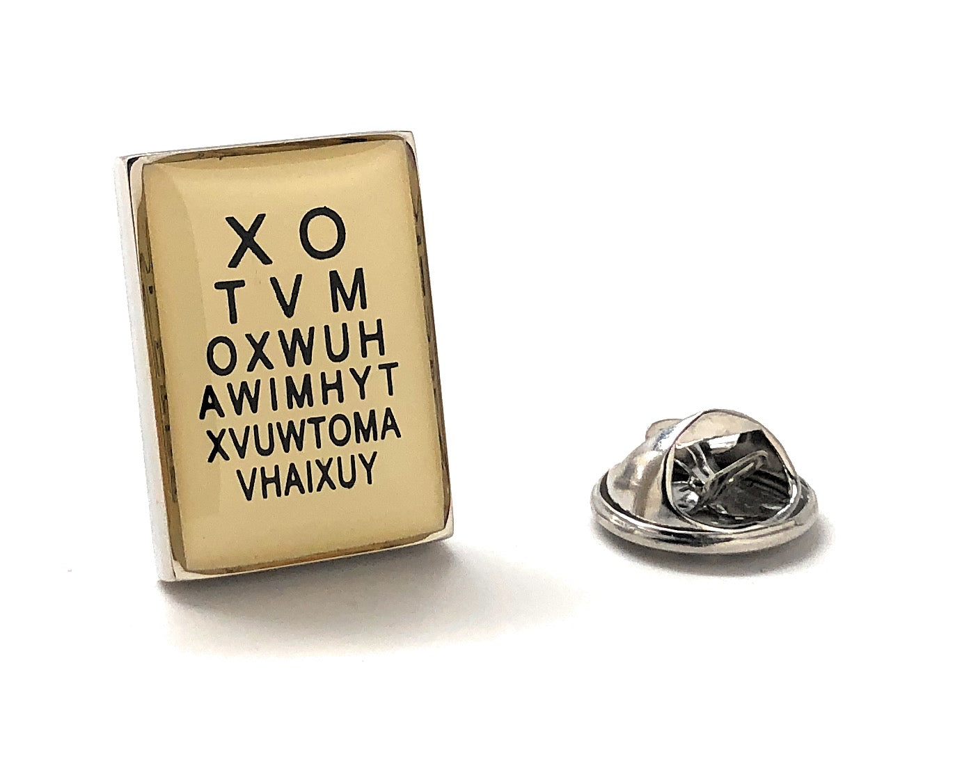 Silver Eye Chart Lapel Pin for Optometrists – Medical Eye Doctor Pin Gift
