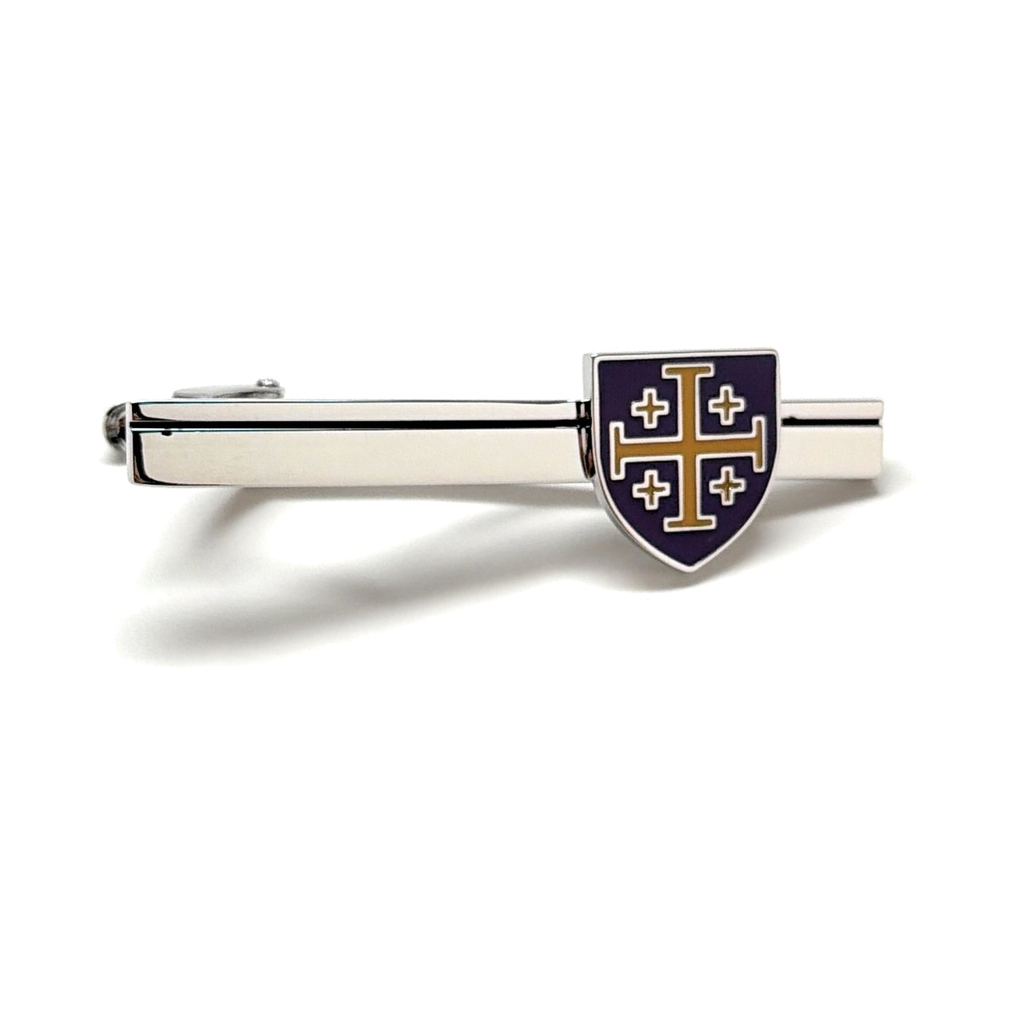 Faith-inspired silver tie clip for men