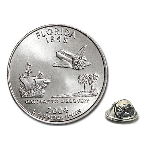 Florida State Quarter Coin Lapel Pin Uncirculated U.S. Quarter 2004 Tie Pin