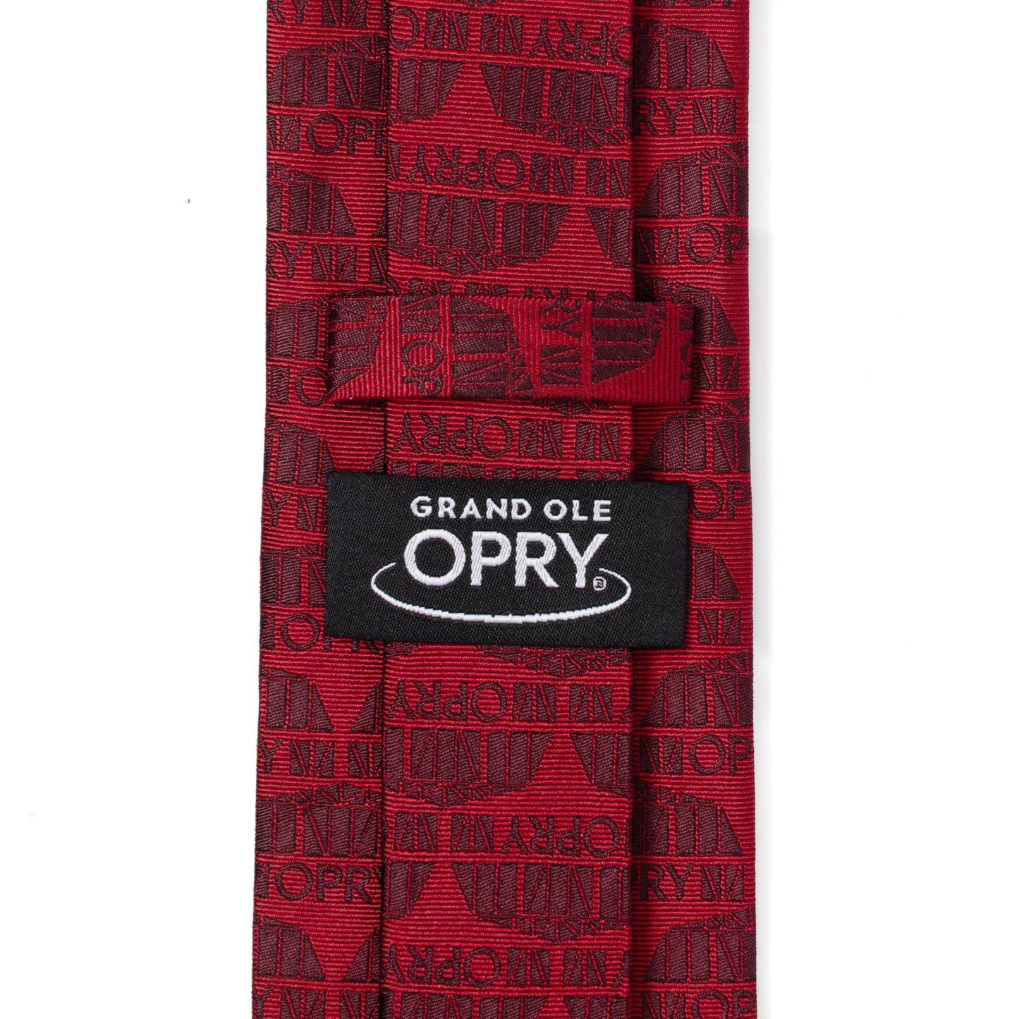Red tie with 'Grand Ole Opry' logo on a white background