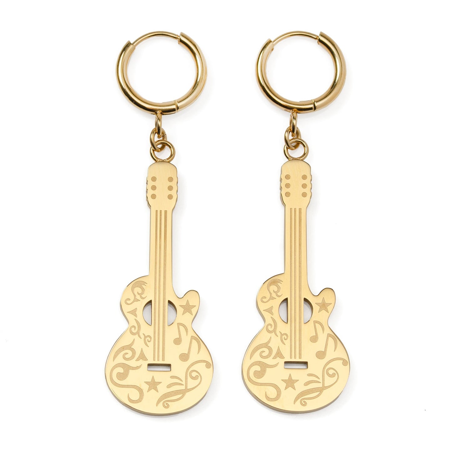 Grand Ole Opry 18K Gold Plated Stainless Steel Guitar Earrings