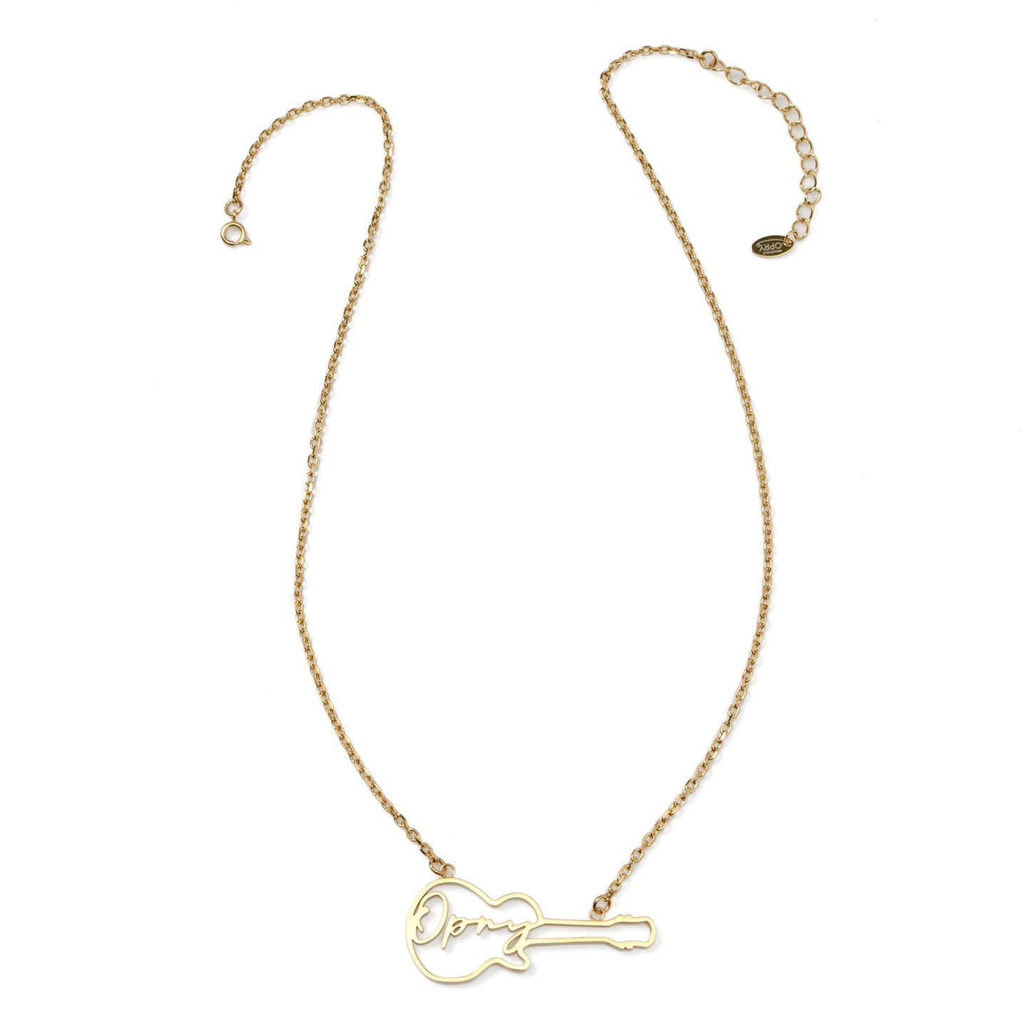 Grand Ole Opry 18K Gold Plated Stainless Steel Guitar Necklace