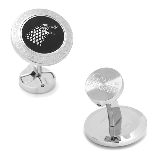 Cufflinks with Game of Thrones logo on a white background