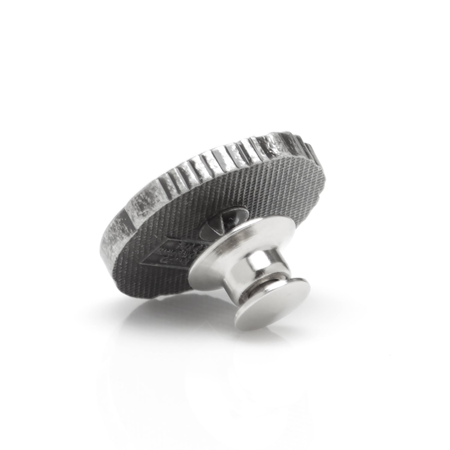 Metallic knob on a white background