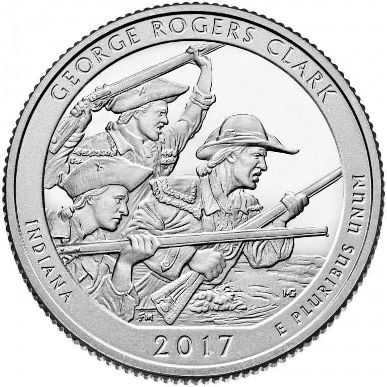 George Rogers Clark National Historical Park Coin Lapel Pin Uncirculated U.S. Quarter 2017 Tie Pin