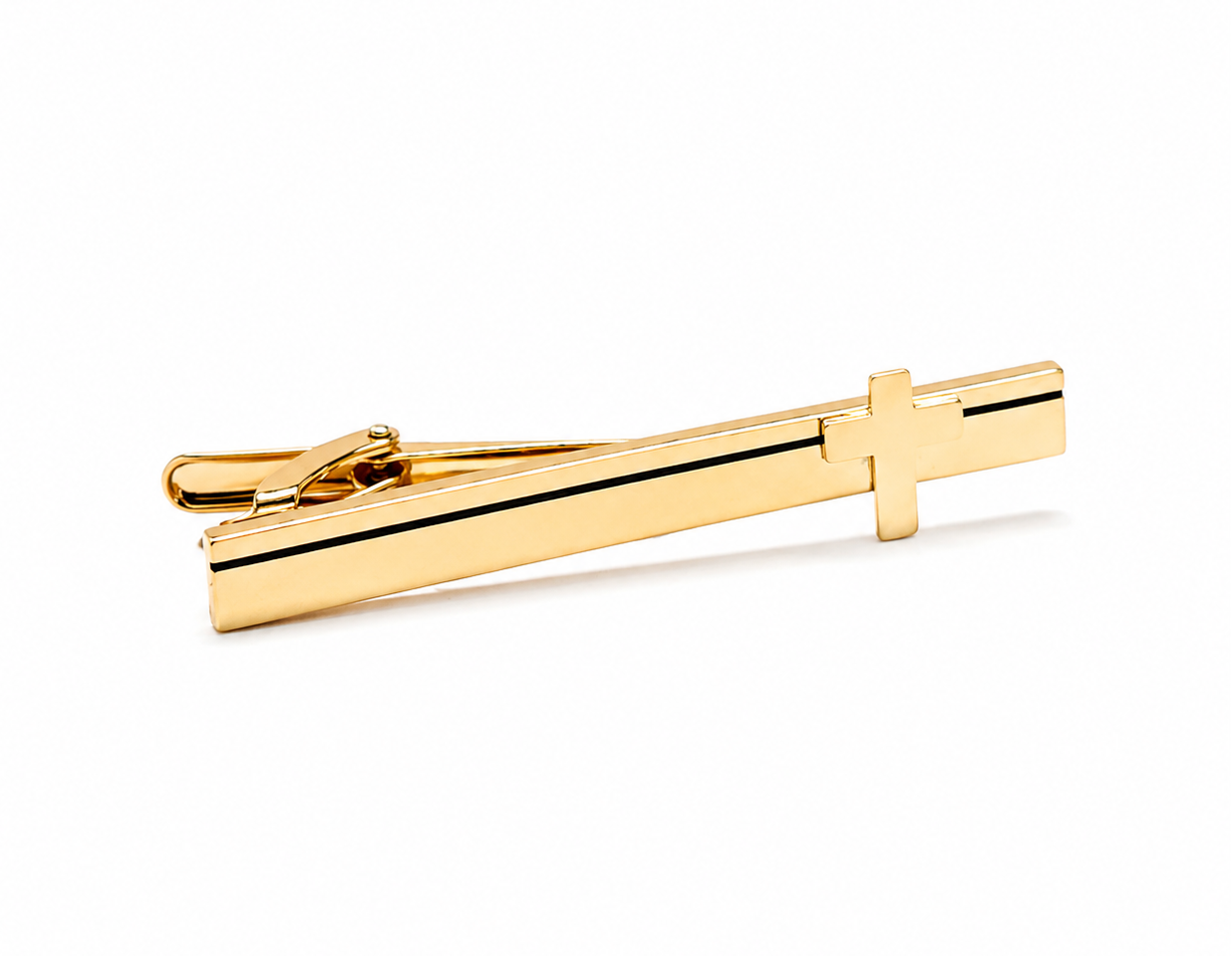 Gold Christian Cross Tie Clip for Men Faith Inspired Religious Tie Bar Formal Church Accessory
