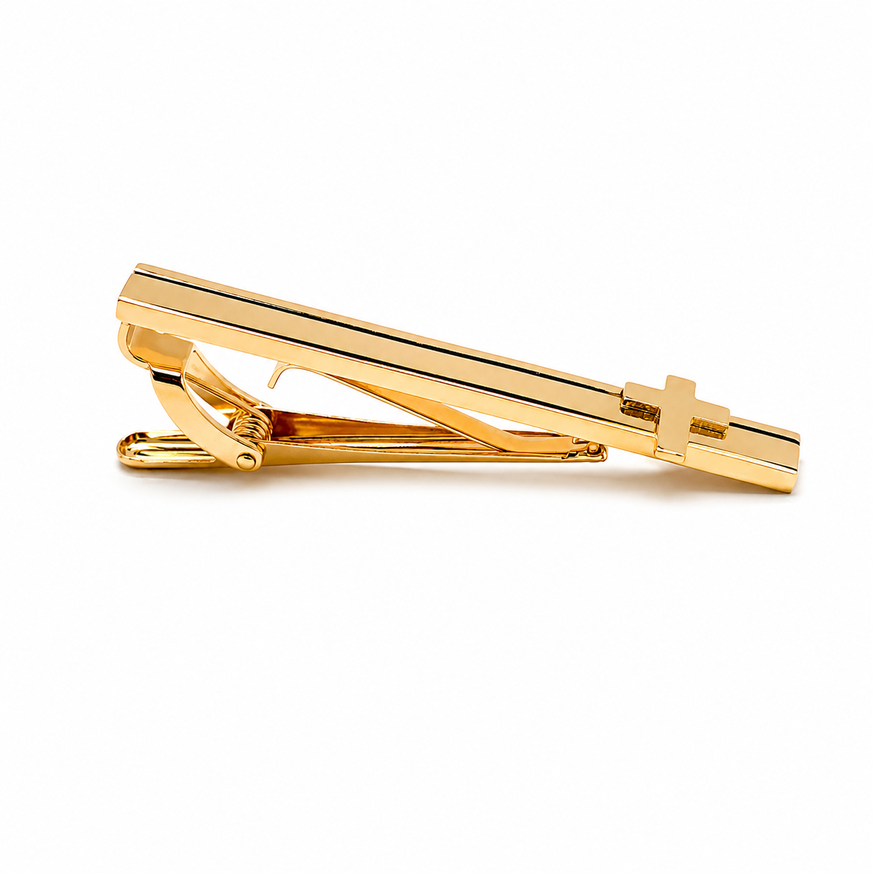 Gold Christian Cross Tie Clip for Men Faith Inspired Religious Tie Bar Formal Church Accessory