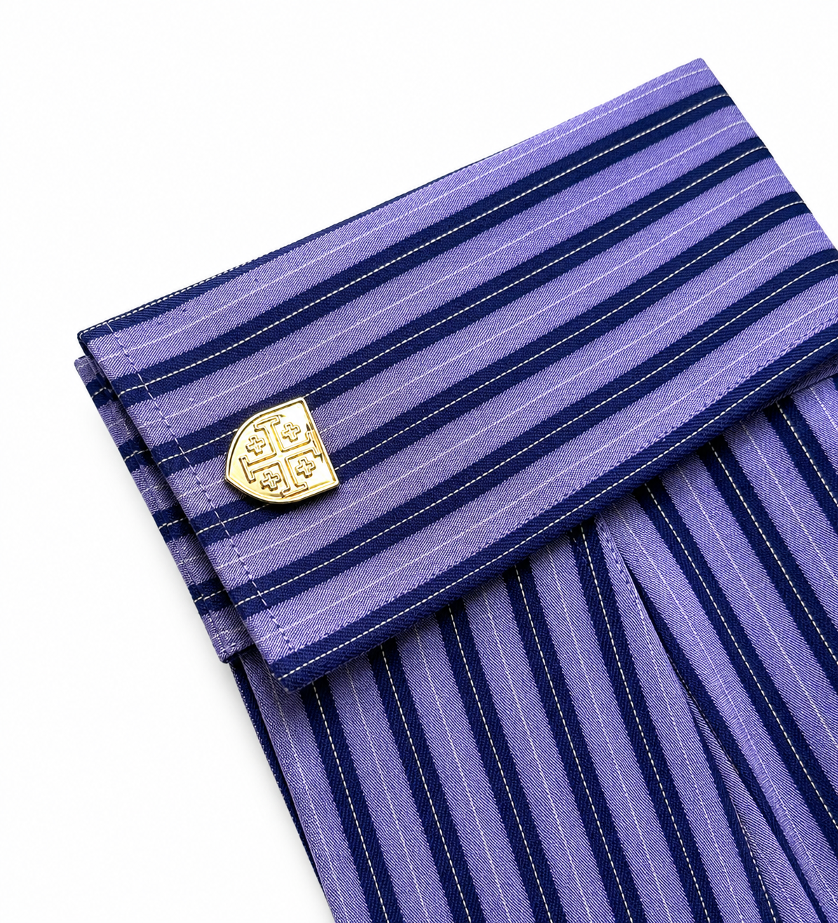 Gold Jerusalem cross cufflinks shield design men’s formal cuff links on white background